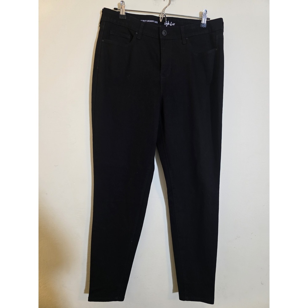 Style & Co Women's‎ Size 14 Long Black High Rise StretchvCurvy Skinny Leg Jeans